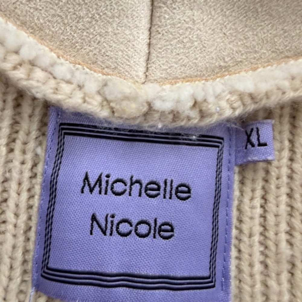 Michelle Nicole Wool Blend Cream Teddy Pea Coat XL - Picture 9 of 11
